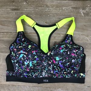 VSX Paint splatter print sports bra  size 34D